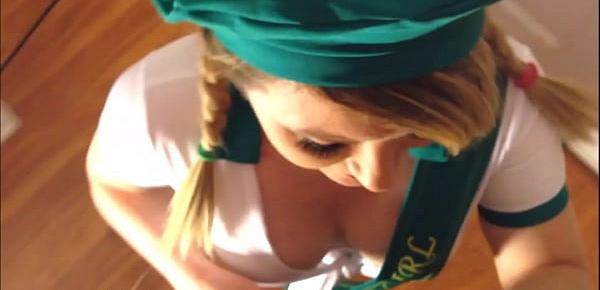  Sweet Daisy Haze is a Girl Scout who gets Throat Fucked so hard she pukes